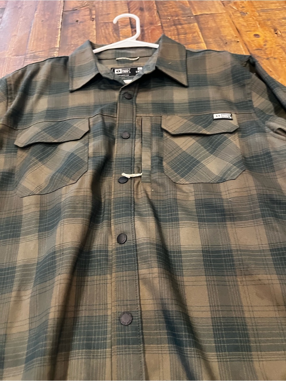 Salty Crew Olive & Dark Green Plaid Button-Up Shirt